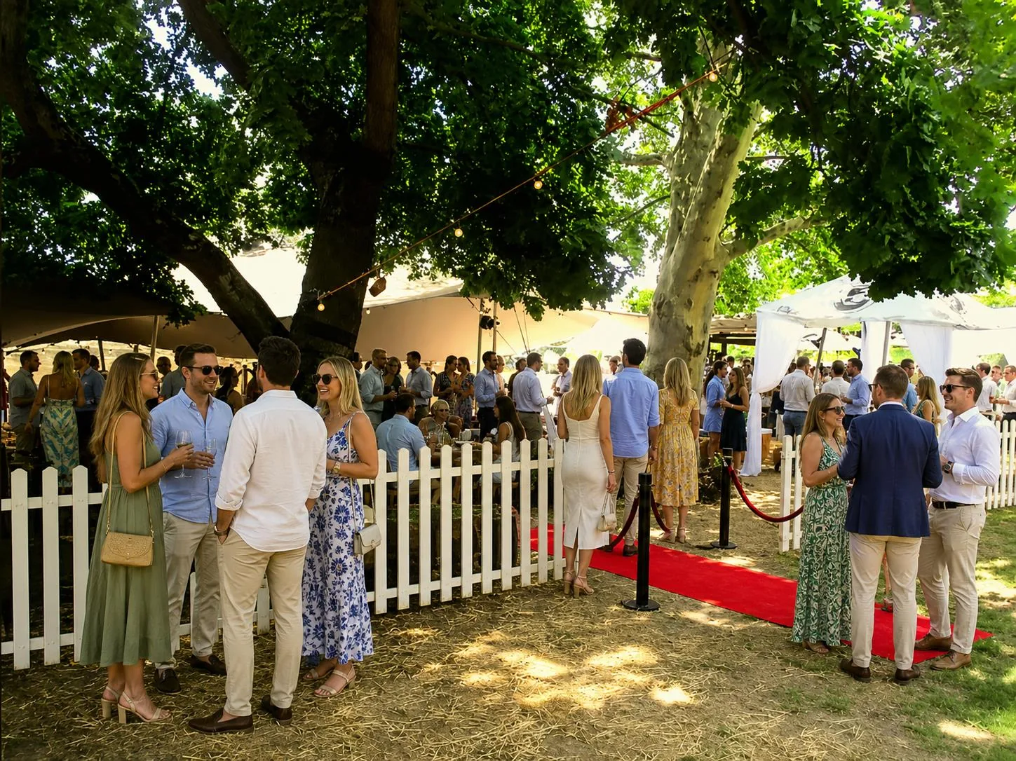 Red carpet arrival at Latwai's Oak Tree Garden